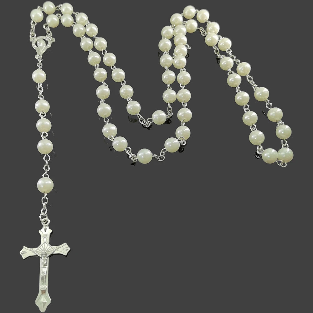Black N White Rosary Necklaces