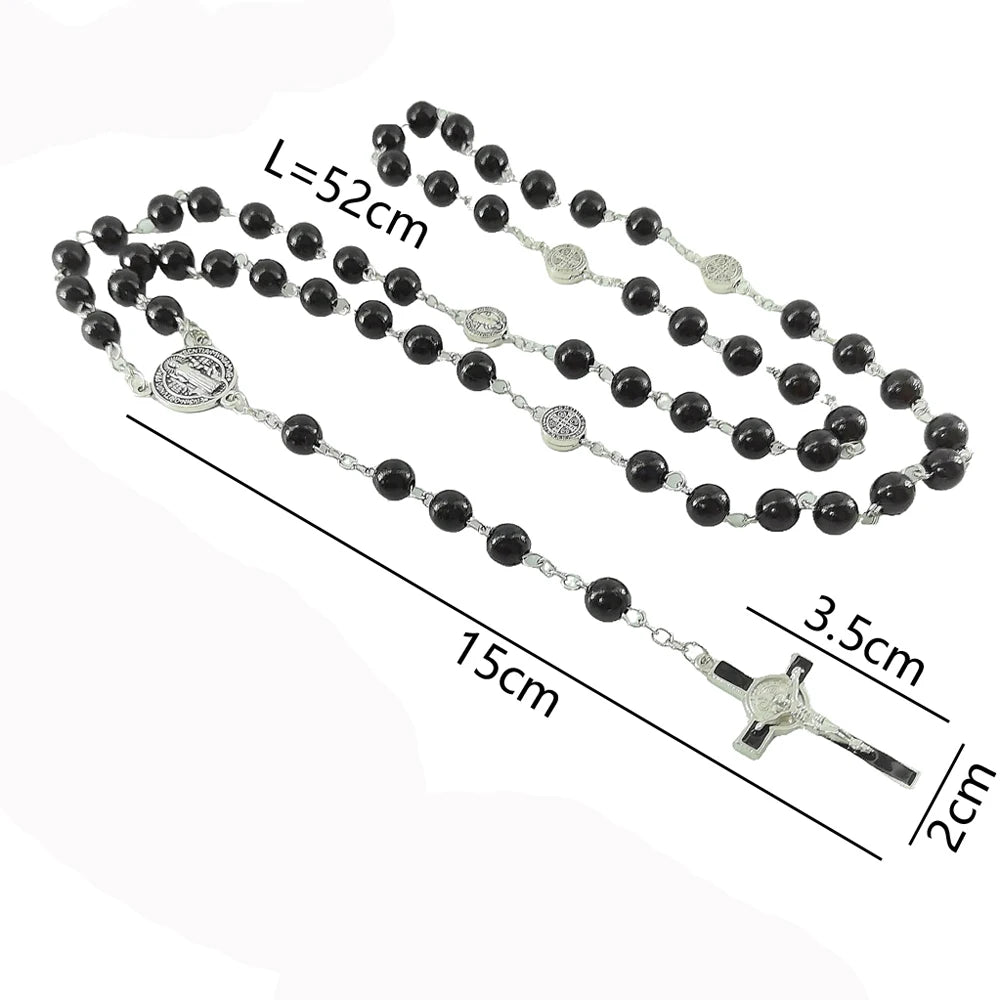 Black N White Rosary Necklaces