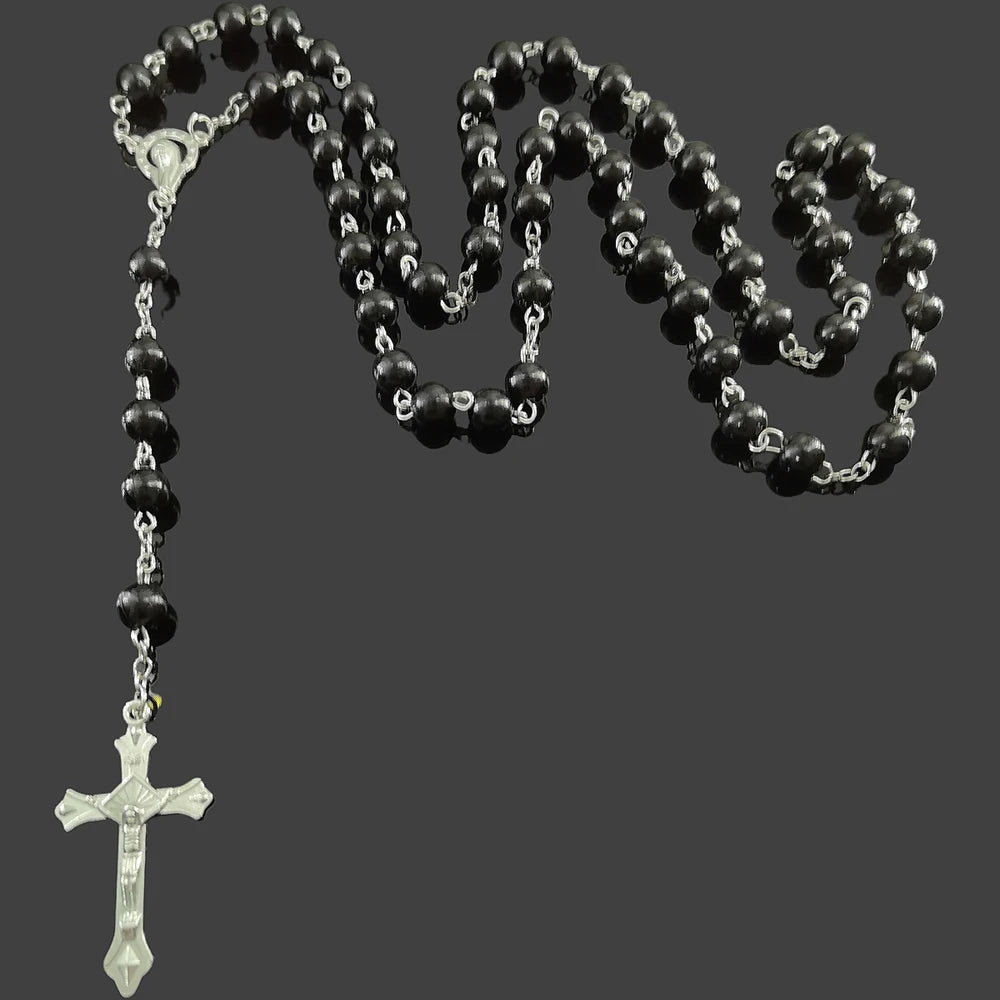 Black N White Rosary Necklaces