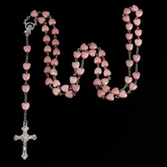 Heart Rosary Necklace