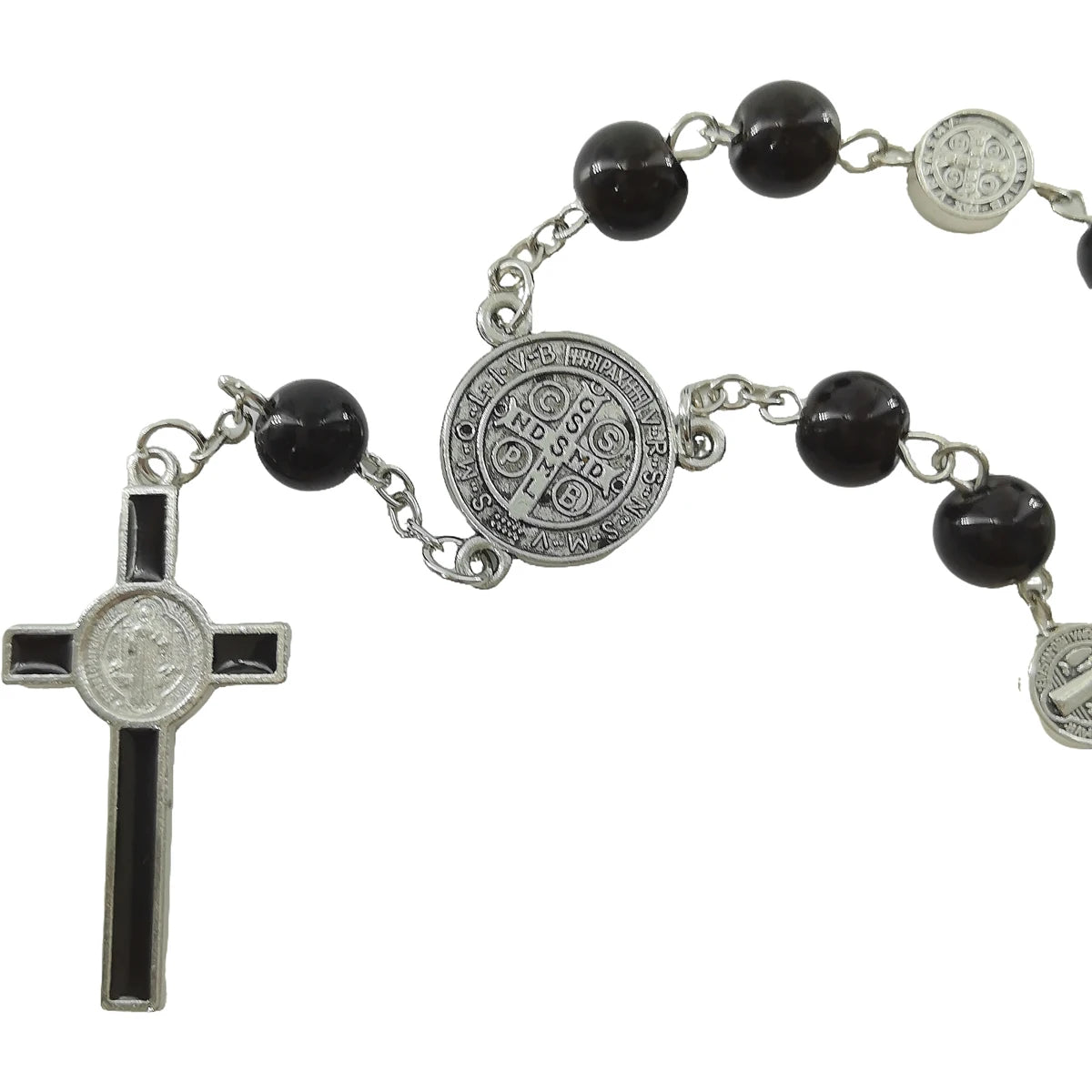 Black N White Rosary Necklaces