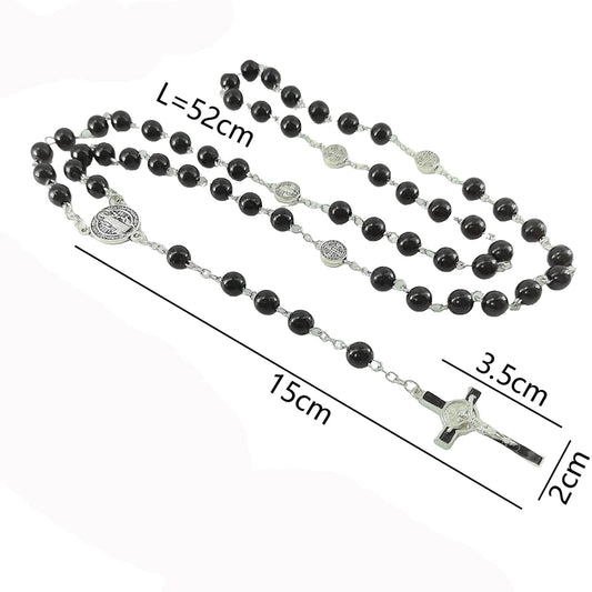 Black N White Rosary Necklaces